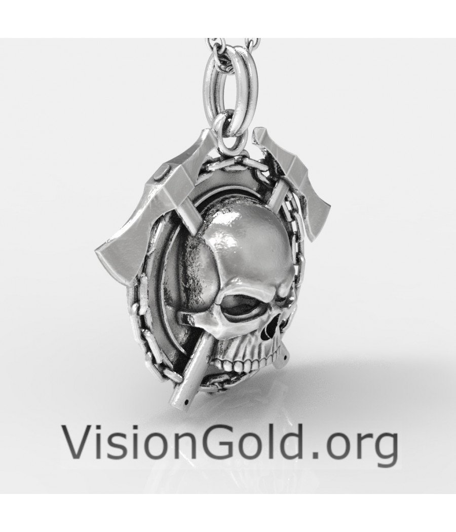 Sterling Silver Skull Charm, Best Friend Gift, Skull Pendant
