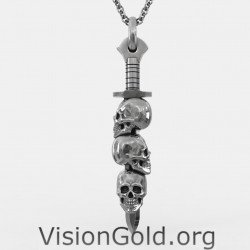 Sterling Silver Skull Charm, Best Friend Gift, Skull Pendant, Human Skull, Pirate Jewelry 0200
