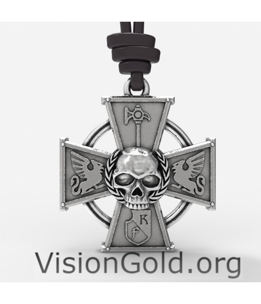 Ανδρικό Κολιέ Σταυρός Νεκροκεφαλή -Visiongold® Ανδρικά κοσμηματα