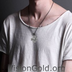 Ανδρικό Κολιέ Σταυρός Νεκροκεφαλή -Visiongold® Ανδρικά