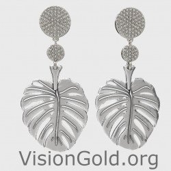 Κρεμαστά Ασημένια Σκουλαρίκια - Γυναικεία Σκουλαρίκια- Νυφικά