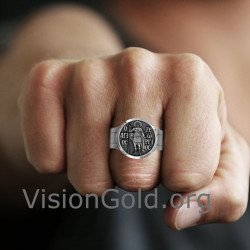 Silber Ring mit Sankt Georg-Christliche Ringe VisionGold® 0655