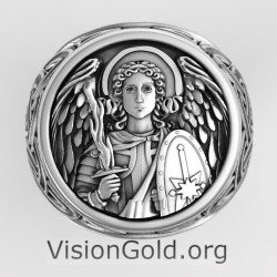 Stylish Unique Handmade Archangel St Michael Ring-Handmade