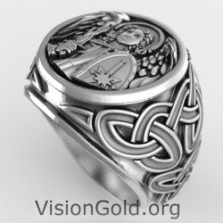 Stylish Unique Handmade Archangel St Michael Ring-Handmade