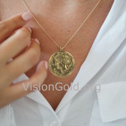 Collar Moneda Plata Unisex-Collar Largo Moneda Plata Visiongold® 0727