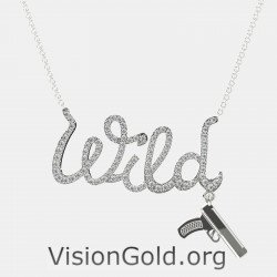 Wild Gun Necklace, Gun Jewelry, Gold Silver Tiny Gun Charm Necklace,Gold Gun Necklace, Tiny Gun Pendant Necklace 0772