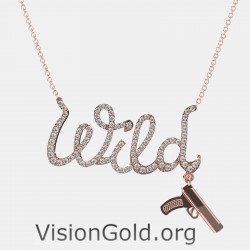 Wild Gun Necklace, Gun Jewelry, Gold Silver Tiny Gun Charm