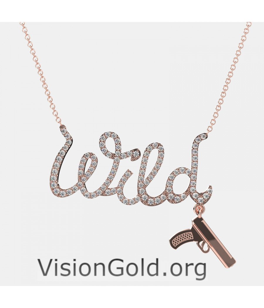 Wild Gun Necklace, Gun Jewelry, Gold Silver Tiny Gun Charm