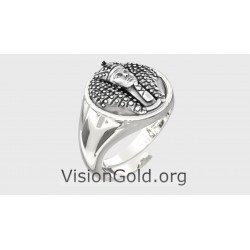 Anillo faraón egipcio hecho a mano en plata de ley especial - Anillos para hombres Visiongold®