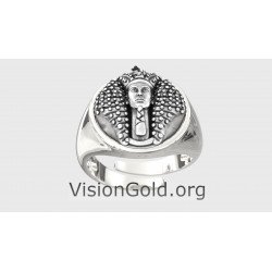 Men's Women's Egyptian King Pharaoh Ring,Pyramid Egyptian