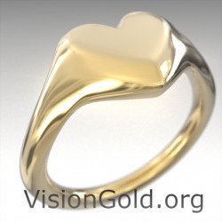 Heart Ring - Stamping Ring - Gold Ring - Heart 14k Gold filled