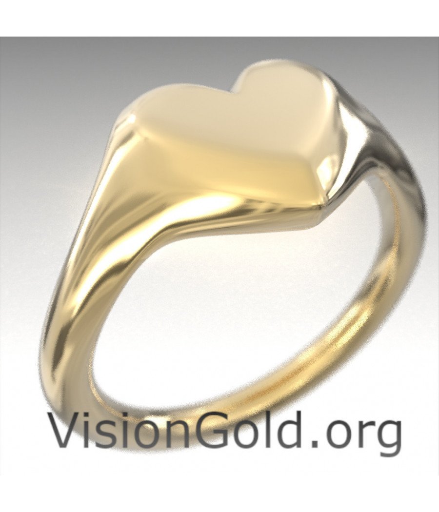 Heart Ring - Stamping Ring - Gold Ring - Heart 14k Gold filled