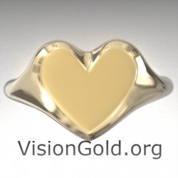 Heart Ring - Stamping Ring - Gold Ring - Heart 14k Gold filled