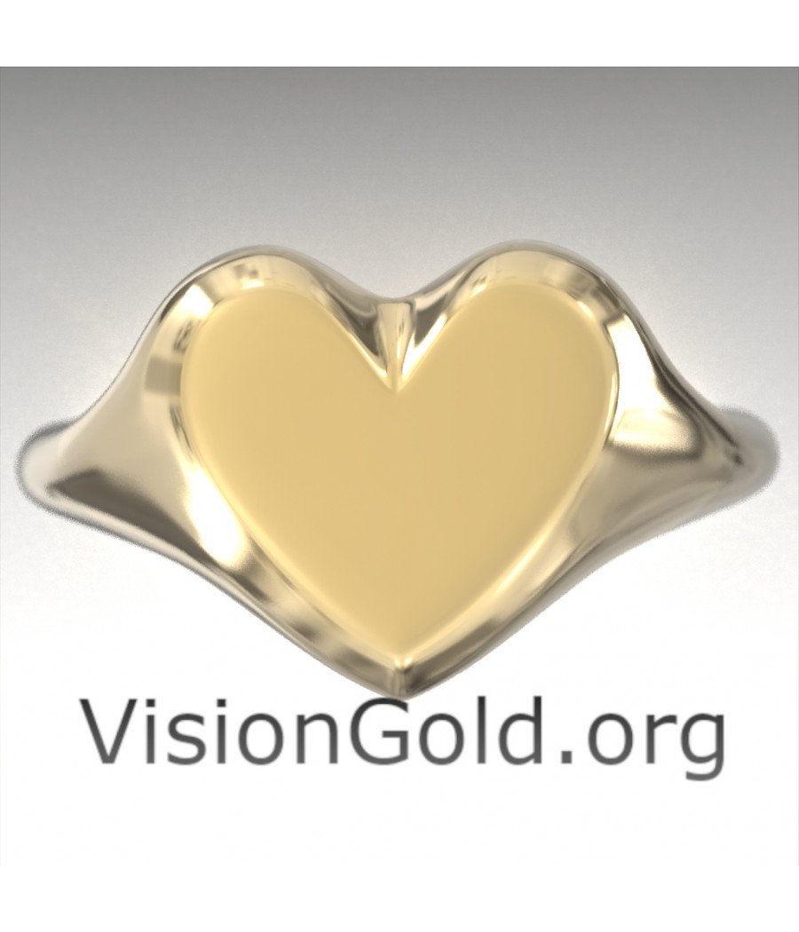 Heart Ring - Stamping Ring - Gold Ring - Heart 14k Gold filled