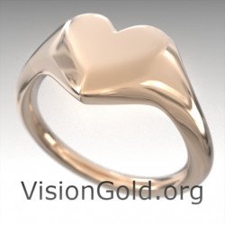 Heart Ring - Stamping Ring - Gold Ring - Heart 14k Gold filled