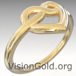 Δαχτυλίδι Καρδιά-Δαχτυλίδι Love Κόμπος-Καρδιά-Ασημένιο