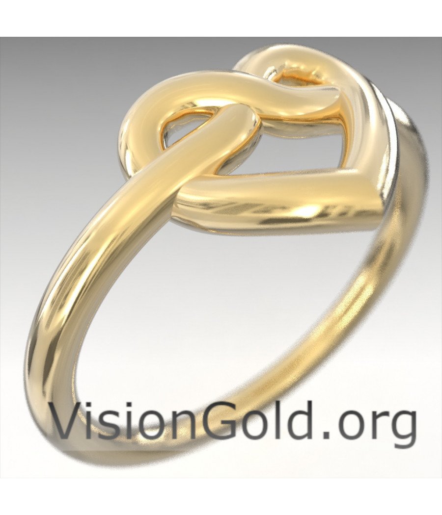 Δαχτυλίδι Καρδιά-Δαχτυλίδι Love Κόμπος-Καρδιά-Ασημένιο