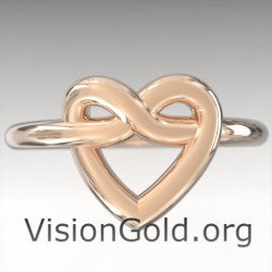 Δαχτυλίδι Καρδιά-Δαχτυλίδι Love Κόμπος-Καρδιά-Ασημένιο