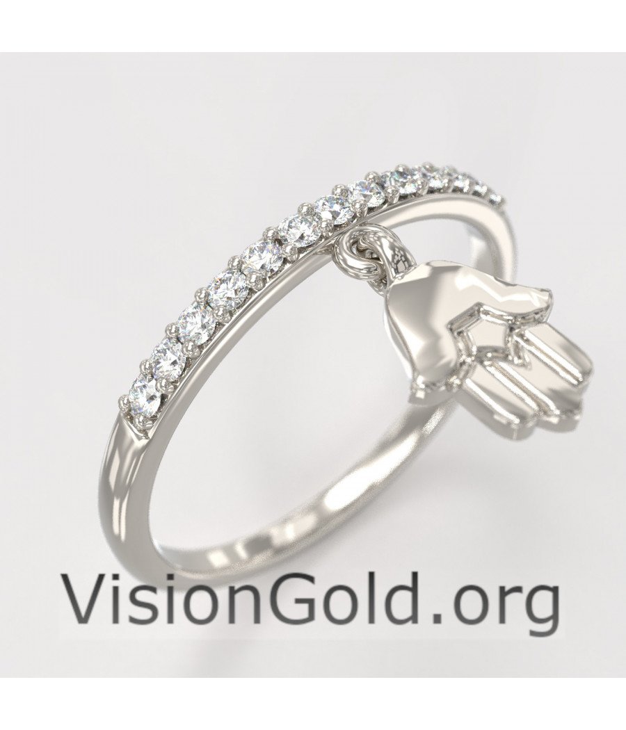 Fine Veraki Hand of Fatima-Ring Hand of Fatima-Handmade Chevalier Ring Hand of Fatima 1274