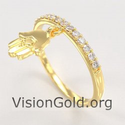 Fine Veraki Hand of Fatima-Ring Hand of Fatima-Handmade Chevalier Ring Hand of Fatima 1274