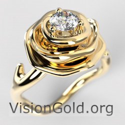 Δαχτυλιδι Ροδο-Δαχτυλίδι Τριαντάφυλλο-Ασημένιο Δαχτυλίδι Ρόδο