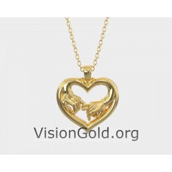 Κολιέ Καρδιά Χέρια- Κολιέ Καρδιά- Κολιέ Καρδιά Για Ερωτευμένους