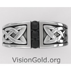 Silver Celtic Band Celtic Knot Ring Engagement Band Womens Band