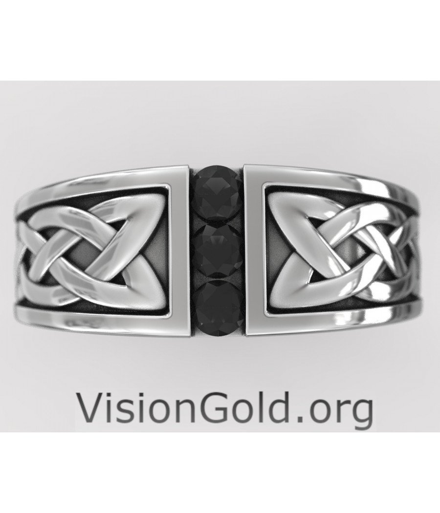 Silver Celtic Band Celtic Knot Ring Engagement Band Womens Band