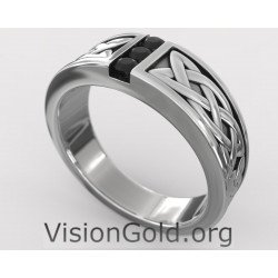 Silver Celtic Band Celtic Knot Ring Engagement Band Womens Band