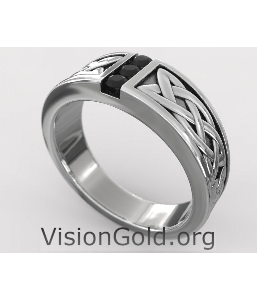 Silver Celtic Band Celtic Knot Ring Engagement Band Womens Band