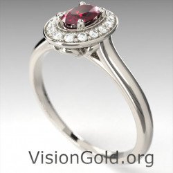 Εντυπωσιακό Premium Γυναικείο Μονόπετρο Δαχτυλίδι Με Ρουμπίνι