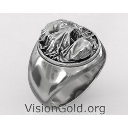Мужское кольцо с черепом, кольцо с черепом, серебряное кольцо с черепом, кольцо с черепом унисекс 0679