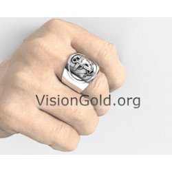 Ασημένιο Ανδρικό Δαχτυλίδι με Άγκυρα - Ασημένιο Ανδρικό