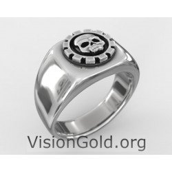 Серебряное кольцо с черепом Шевалье-Кольца Шевалье