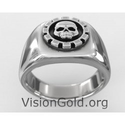 Ohrringe Silber Ring Totenkopf-Ohrringe Ohrringe Ringe