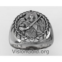 Archangel Saint Michael Signet Ring 0696