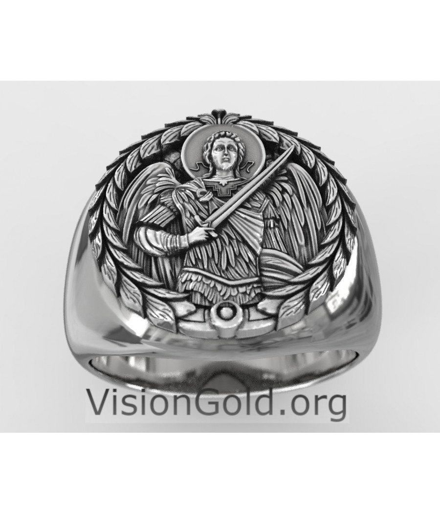 Archangel Saint Michael Signet Ring 0696