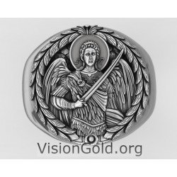 Archangel Saint Michael Signet Ring 0696