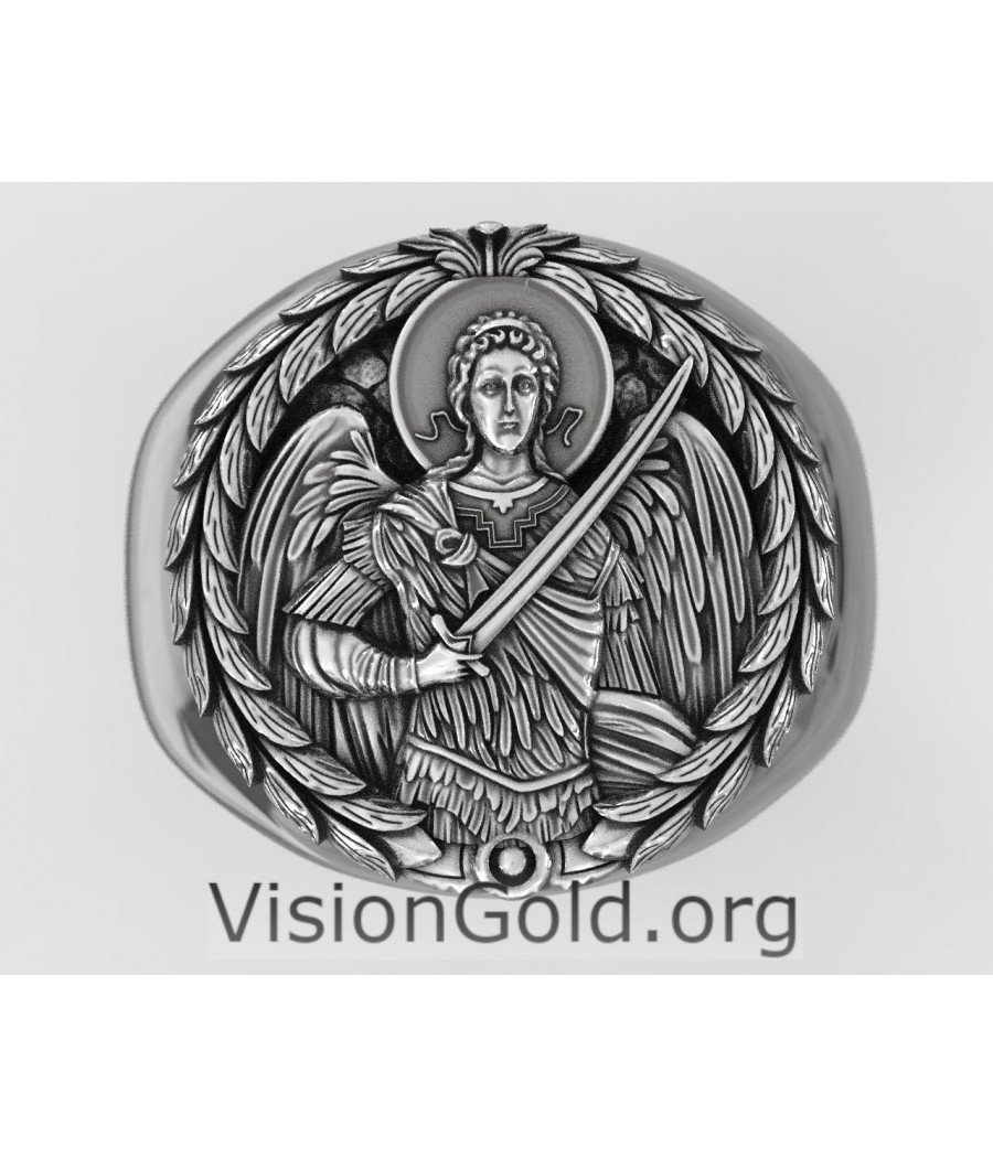 Archangel Saint Michael Signet Ring 0696