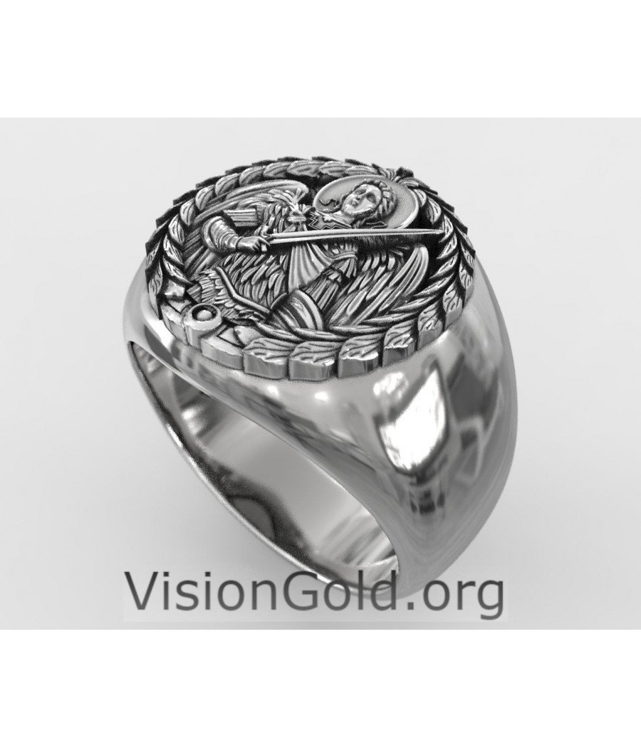 Archangel Saint Michael Signet Ring 0696