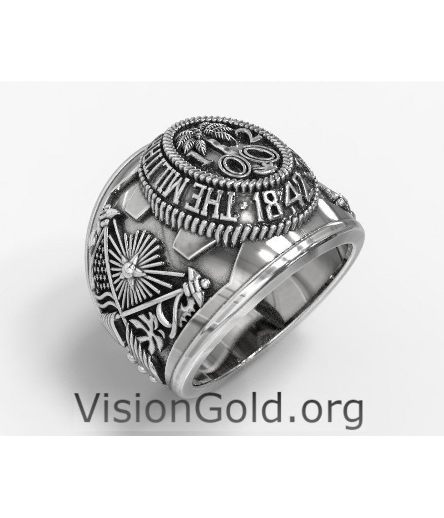 Coat of Arms US Army Ring - United States Military Ring 0298