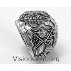 Coat of Arms US Army Ring - United States Military Ring 0298