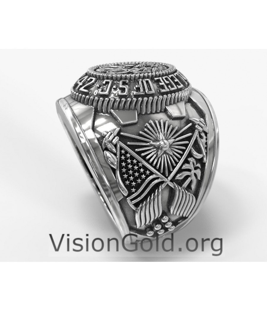 Coat of Arms US Army Ring - United States Military Ring 0298