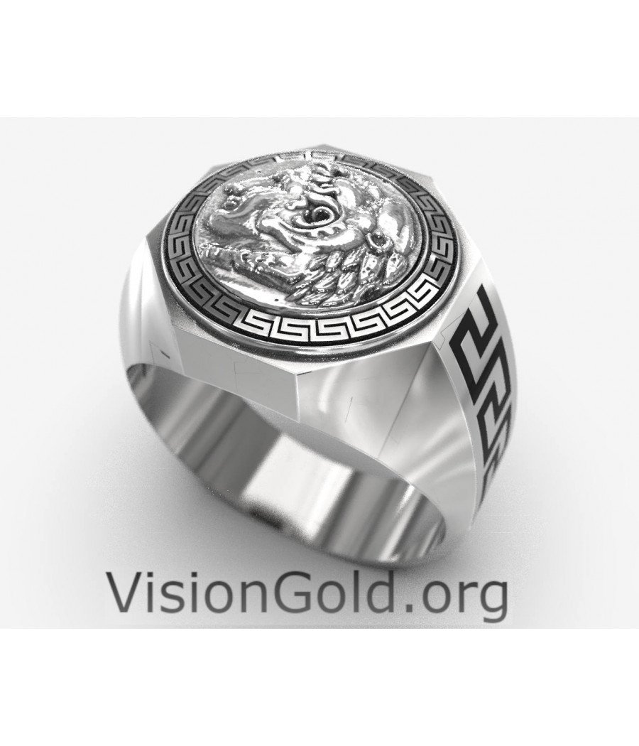 Alexander the Great Silver Ring 0698