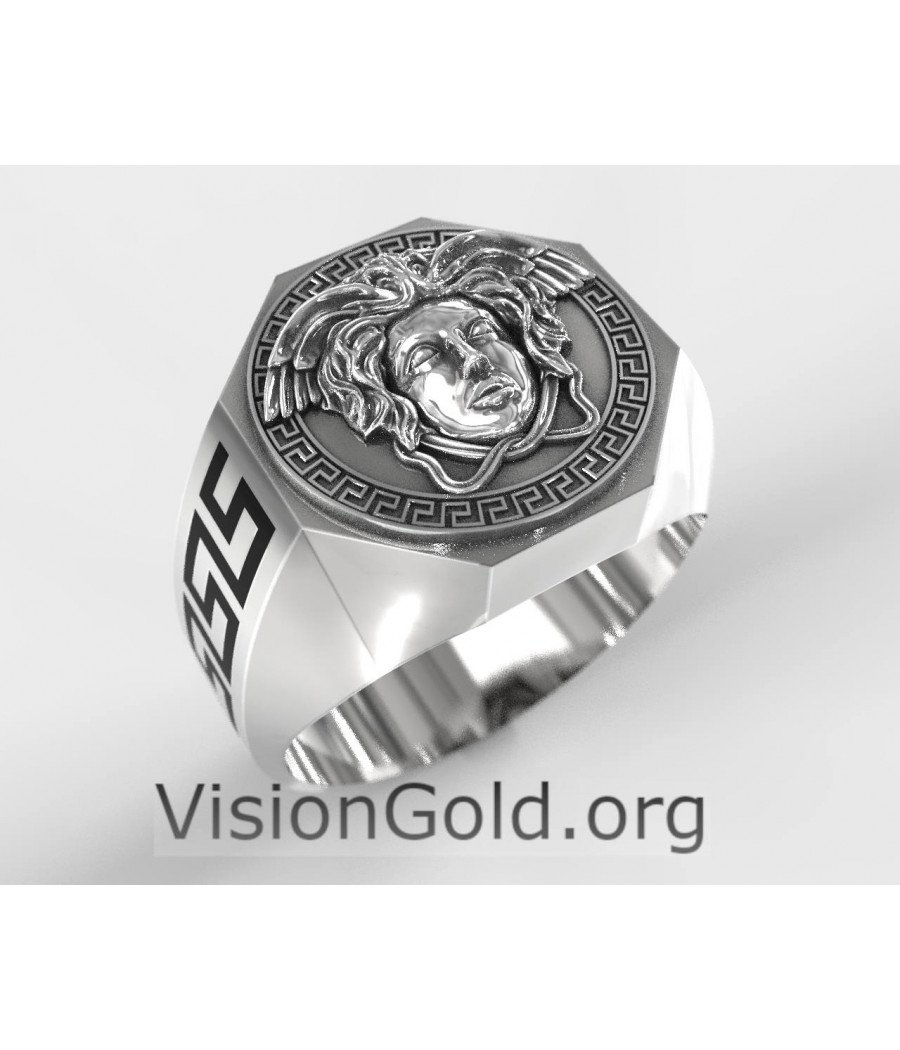 Medusa Men Ring Stainless offers Steel Silver