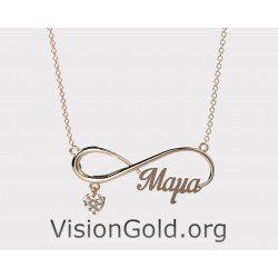 Heart Infinity Mom Necklace - New Mom Infinity Necklace -