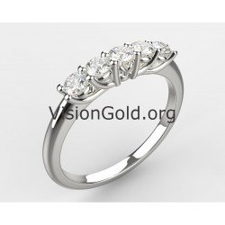 14K White Gold Eternity Ring for Women - Wedding Band -