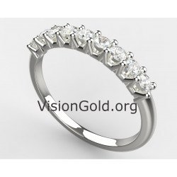 Μοντέρνο Premium Σειρέ Δαχτυλίδι Σε Λευκό Χρυσό 14 Καράτια Με