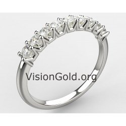 Juego de anillos premium de moda en oro blanco de 14 quilates con piedras de circón-Juegos de anillos baratos 0101