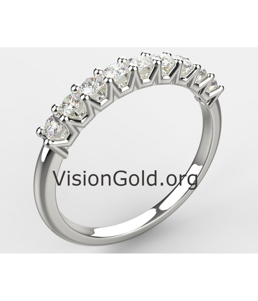 Μοντέρνο Premium Σειρέ Δαχτυλίδι Σε Λευκό Χρυσό 14 Καράτια Με